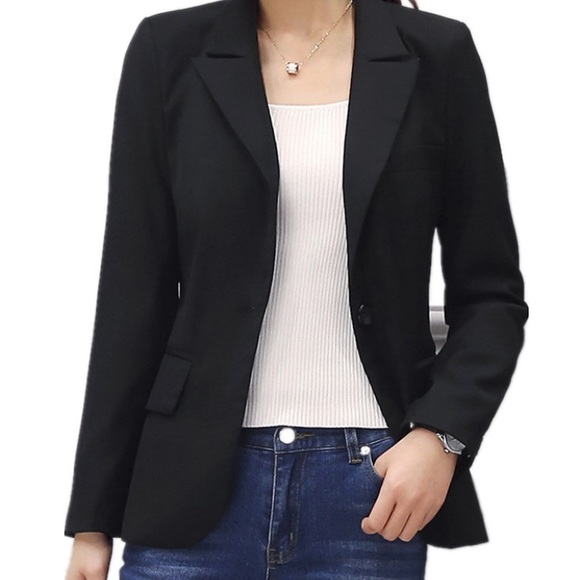 Ambiance Jackets & Blazers - Black Boyfriend Blazer Jacket